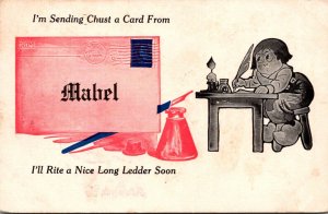 Minnesota Mabel Dutch Boy I'n Sending Chust A Card 1915