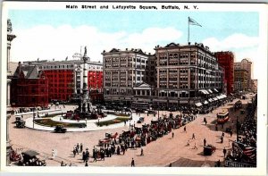 Postcard MONUMENT SCENE Buffalo New York NY AN2426