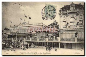 Old Postcard Trouville Sur Mer The Grand Salon