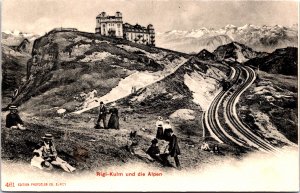 Switzerland Rigi Kulm und die Alpen Vintage Postcard 09.80