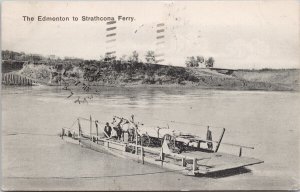 Strathcona Ferry Edmonton Alberta c1908 to Wavy Lake AB Postcard H55