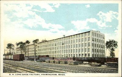 Framingham MA R H Long Shoe Factory c1920 Postcard