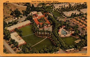 Arizona Phoenix Aerial View Royal Palms Inn Curteich