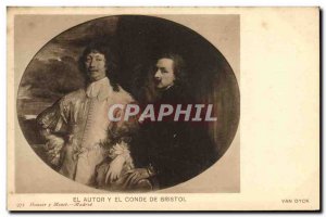 Old Postcard El Autor y el Conde Bristol Van Dyck