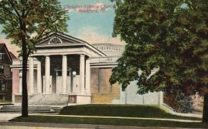 Vintage Postcard Christian Science Church Historical Landmark Rockford Illinois