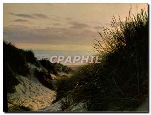 Modern Postcard Sunset on the dunes of Merlimont