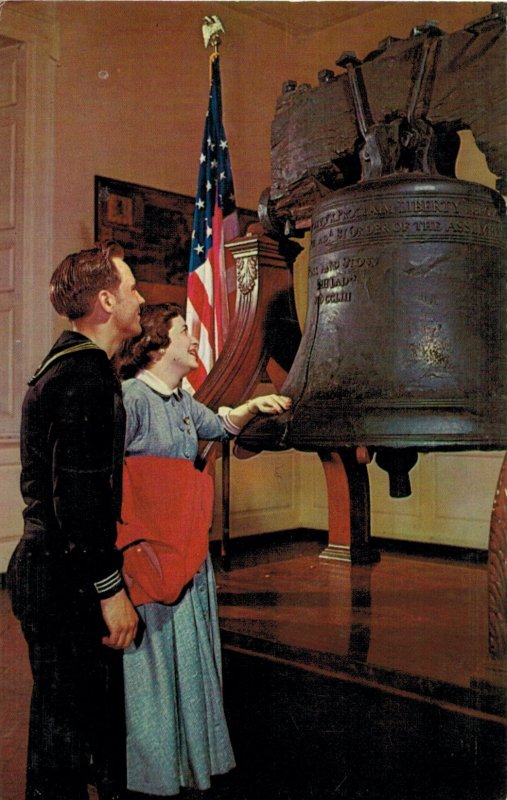 The Liberty Bell with Tourists, Philadelphia (The Quaker City) Postmarked 1964