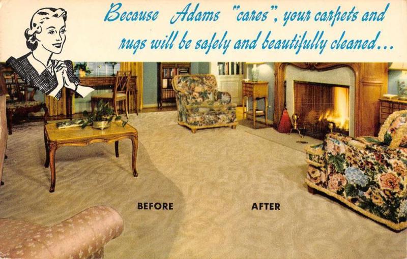 Adams Rug Cleaning Comparison Advertisment Vintage Postcard K41515