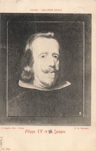 Vintage Filippo IV re di Spagna Royalty Postcard Torino Galleria Reale