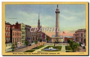 Old Postcard Mount Vernon Place and Washington Monument Baltimore