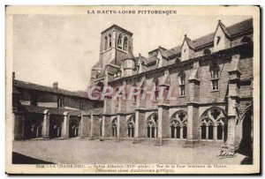 Old Postcard La Chaise Dieu Abbey Church View of the courtyard of the cloister