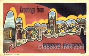 Greetings From Aberdeen, South Dakota, USA Large Letter Town Unused light wea...