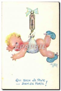 Old Postcard Fantasy Illustrator Child Beatrice Mallet Who weighs well