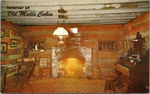 Postcard MO Branson Shepherd of the Hills -  Old Matt's Cabin interior