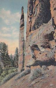 Yellowstone National Park Chimney Rock On Cody Way 1952 Curteich