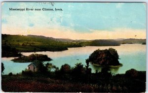 c1910s Clinton, IA Mississippi River Near Postcard Shack House Litho Photo A71
