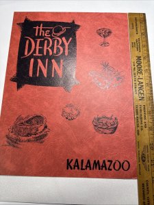 Vintage 50s THE DERBY INN Restaurant Menu Kalamazoo Michigan