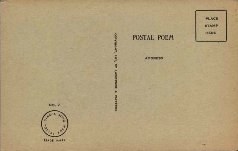 Lawrence J Watters Poem That Letter Please Write Vintage Postcard