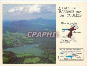 Postcard Modern Lake Aydat Auvergne Image Lacsde Dam by lava Volcano