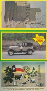 Texas Children Being Grown Ups Classic Cars 3x Map Postcard s