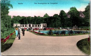 Germany Berlin Der Rosengarten im Tiergarten Vintage Postcard 09.61