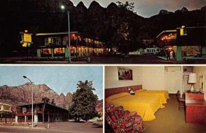 Springdale Utah Pioneer Lodge Multiview Vintage Postcard K35115