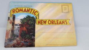 Romantic New Orleans - Vintage Fold-out Postcard