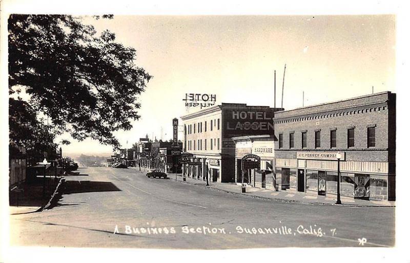 Susanville CA Storefronts Old Cars J. C. Penney RPPC Postcard