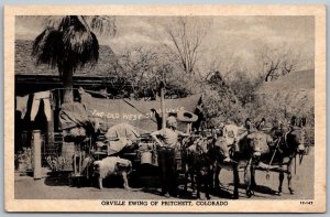 Pritchett Colorado 1950s Postcard Orville Ewing Covered Wagon Old West Lives