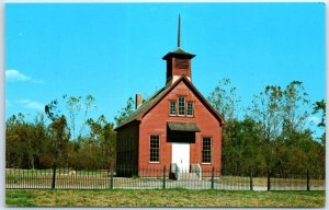 Postcard - Little red school house, Billie Creek Village - Indiana