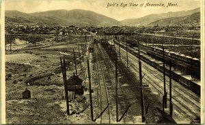 Bird's Eye View train tracks Anaconda Montana Postcard Bloom Bros