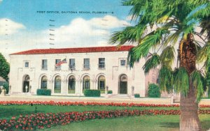 USA Post Office Daytona Beach Florida Linen Postcard 03.58