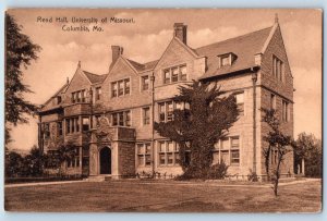 Columbia Missouri Postcard Read Hall University Missouri Building Exterior 1910