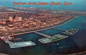 Texas Corpus Christi Greetings With Aerial View