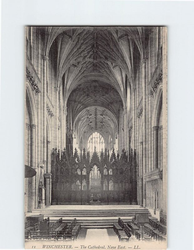 Postcard Nave East The Cathedral Winchester England