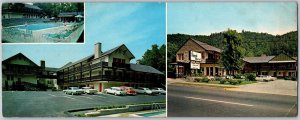 Gatlinburg Tennessee 1960s Oversize Postcard Edgepark Motel Multiview Pool