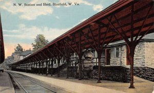 Bluefield West Virginia NW Station and Shed Train Station Postcard AA60581