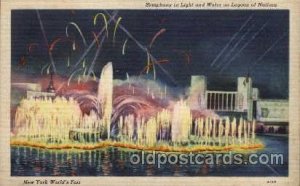 Lagoon of Nations New York Worlds Fair 1939 Exhibition Unused light corner we...