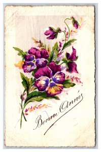 Flower Bouquet Bonne Annee Happy New Year DB Postcard U22