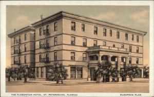 St. Petersburg FL Floronton Hotel Linen Postcard