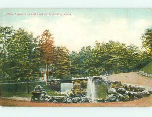 Divided-Back FOUNTAIN & PARK SCENE Meriden Connecticut CT r8115