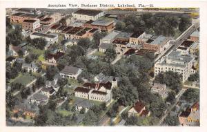 A84/ Lakeland Florida Fl Postcard c1915 Aeroplane View Business District Stores