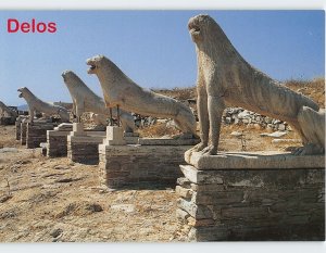 Postcard Terrace of the lions, Delos, Greece