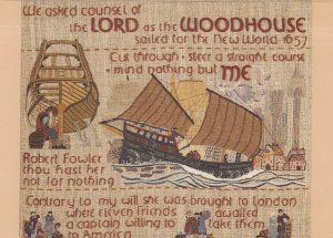 Woodhouse Quaker Tapestry Ships Voyage London To America Postcard