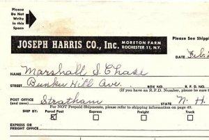 1955 JOSEPH HARRIS CO MORETON FARM ROCHESTER NY GARDEN SEEN ORDER FORM Z5543