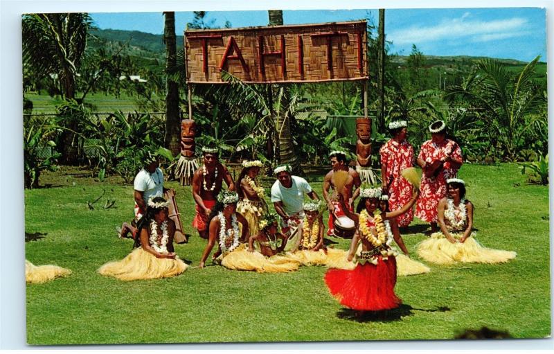 1960s Dance Tahitian Village Polynesian Cultural Center Laie Hawaii Postcard B43