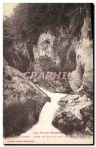 Old Postcard Laruns Route Des Eaux Hot Pit Gave