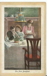 Romance Postcard - Couples - The First Breakfast - Ref 10911A