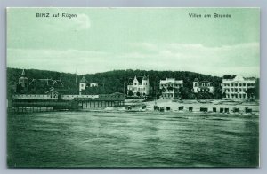 BINZ AUF RUGEN GERMANY VILLEN AM STRANDE ANTIQUE POSTCARD