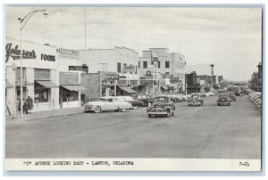 c1960s C Avenue Looking East Signage Lawton Oklahoma OK Johnson's Store Postcard